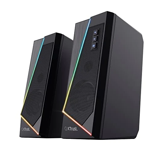 Limited-time offer: Trust Gaming GXT 609 Zoxa 2.0 PC Speakers, 12 W Peak Power, RGB Illuminated Set, USB Powered Sound System, 3.5 mm Aux, Volume Control, Stereo Computer Speakers for Desktop and Laptop - Black from 29.99 GBP to 21.99 GBP (save 27%)