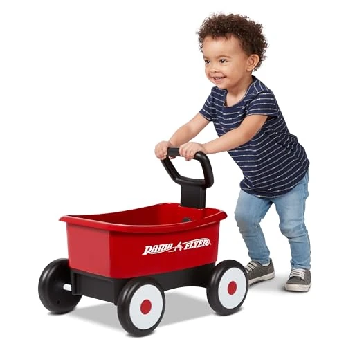 Offerta a tempo: Radio Flyer Push & Pull Walker Wagon, Carrello giocattolo bambini, Carretto primi passi spingi e tira 2 in 1 rosso per bambini da 1 a 4 anni - 19% da 27.99 € a 22.70 €