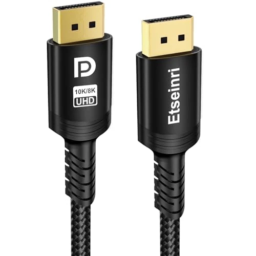 Offerta a tempo: Etseinri Cavo DisplayPort 1.4 Certificato VESA 4K 8K 16K Lunghezza 2M - 0.00% da 15.62 € a 15.62 €