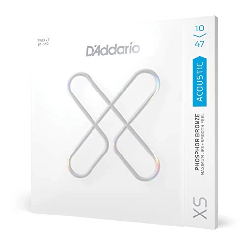 D'Addario XS Corde per Chitarra Acustica, Bronzo Fosforoso, Leggere, 12 Corde, 10-47