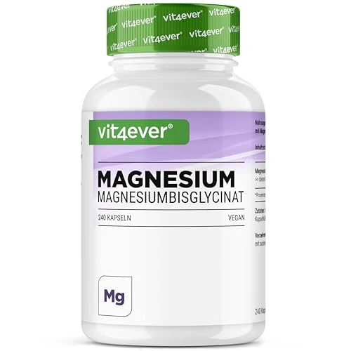 Magnesiumbisglycinaat - 240 Capsules - 300 mg Elementair Magnesium per Dagdosering - Premium: Gechelateerd Magnesium - Vegan - Hooggedoseerd