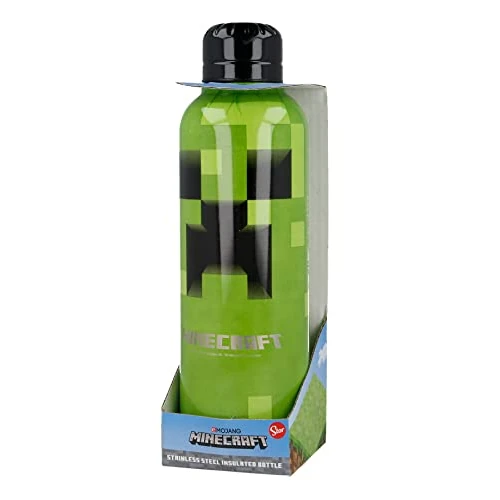 Offerta a tempo: Bottiglia D'acqua In Acciaio Inossidabile - Borrace Termica - 515 ml Minecraft - 39% da 32.99 € a 20.26 €