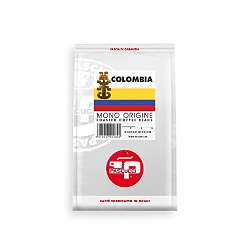 Caffè Pascucci | Colombia Monorigine In Grani Per Macchina Espresso Moka E Caffè Filtro Caffe In Grani 250 g Sacchetto Salva Aroma Chicchi Caffe Torrefatti