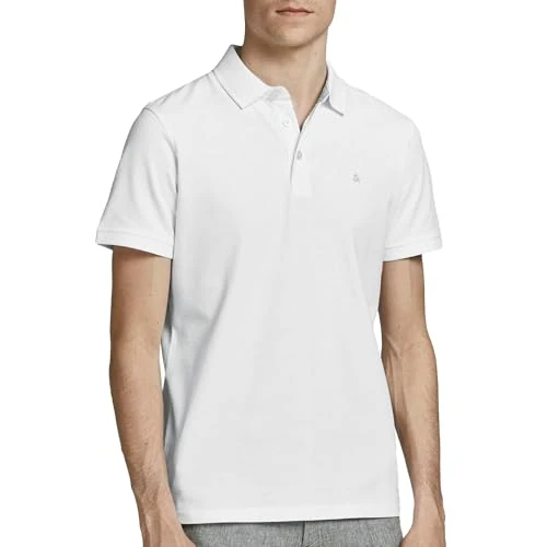 Limitiertes Angebot: JACK&JONES Herren JJEPAULOS Polo SS NOOS Polohemd, White/Detail:Tonal/Vapor Blue/Slim, S von 29.99 EUR auf 13.04 EUR (Spare 57%)