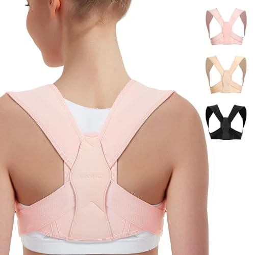 Vicorrect Posture Corrector for Women and Men, Adjustable Upper Back Brace for Clavicle Support and Providing Pain Relief from Neck, Shoulder, and Upper Back (S/M)