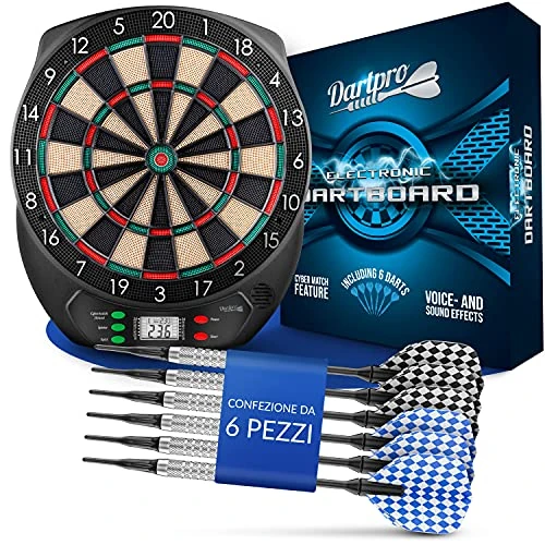 Offre limitée : DartPro - Cible de fléchettes électronique - Cible de fléchettes avec 6 fléchettes [Peut être utilisé sans Fil] (Cible avec 6 fléchettes) de 54.99 € à 54.99 € (0.00% de remise)