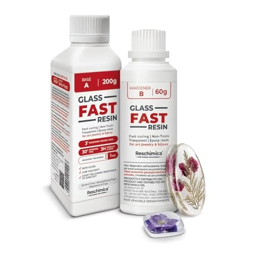 Schnelltrocknendes, transparentes Epoxidharz, Glaseffekt - Perfekt für Schmuck, Veredelungen und DIY-Dekorationen. Flüssiges, färbbares Harz, einfach anzuwenden (260 gr)