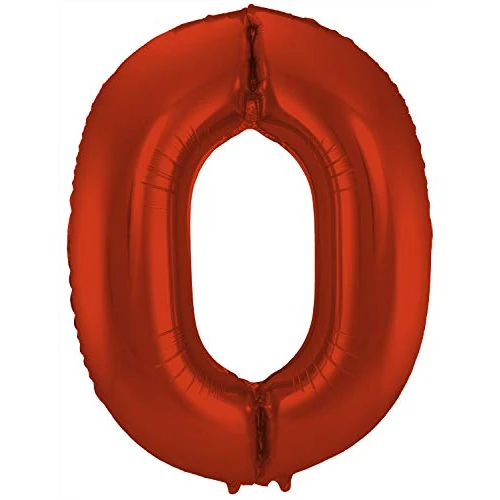 Offerta a tempo: Folat 65980 Palloncino di alluminio Numero Figura 0 Rosso Metallizzato Opaco 86 cm - decorazione palloncino di elio per compleanno, anniversario - 0.00% da 6.93 € a 6.93 €