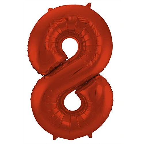 Oferta limitada: Folat 65988 Globo de Aluminio Número Figura 8 Rojo Metalizado Mate 86 cm - decoración globos de helio para cumpleaños, aniversario de 5.84 € a 5.84 € (ahorro 0.00%)