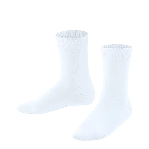 FALKE Family K So Cotone Sostenibile Tinta Unita, Calzini Unisex - Bambini e ragazzi, Bianco White 2000, 31-34
