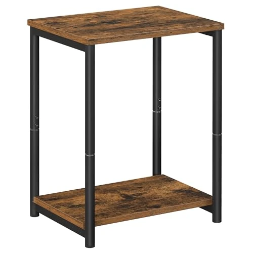 Offerta a tempo: VASAGLE Tavolino da Divano, Tavolino a 2 Livelli, Comodino con Struttura in Acciaio, per Soggiorno, Camera da Letto, Studio, Marrone Vintage e Nero Inchiostro LET271B01 - 15% da 29.99 € a 25.49 €