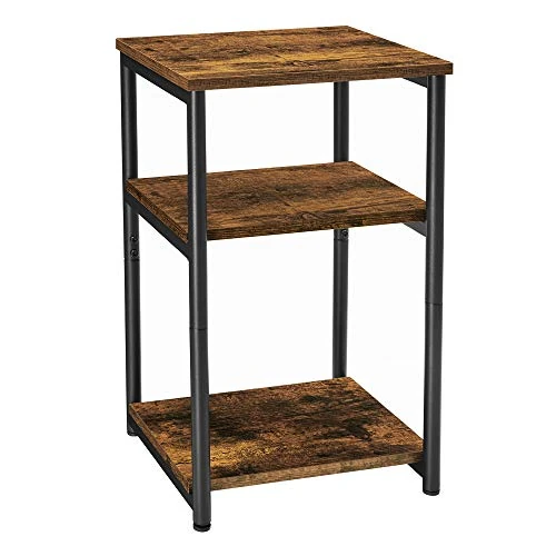 Offerta a tempo: VASAGLE Tavolino da Divano, Tavolino a 3 Livelli, Comodino con Struttura in Acciaio, per Soggiorno, Camera da Letto, Studio, Marrone Vintage e Nero Inchiostro LET273B01 - 21% da 29.99 € a 23.77 €
