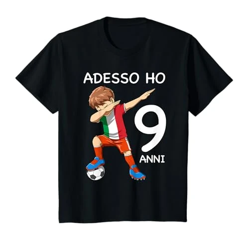 Offerta a tempo: 9 Compleanno Bambini & Calcio Italia - Regalo Di 9 Anni Maglietta — 16% da 17,99 € a 15,19 €