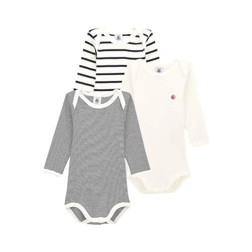 Zeitlich begrenztes Angebot: Petit Bateau Unisex BabyGestreifter Body mit langen Ärmeln (3er Pack) , Variante 1, 6 Monate von 32.00 € auf 19.99 € (38% Rabatt)