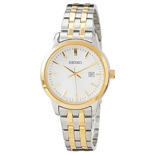 Beperkte aanbieding: Seiko Dameshorloge kwarts roestvrij staal met roestvrijstalen band SUR410P1, zilver-goud, armband van 240.00 EUR naar 132.33 EUR (besparing 45%)