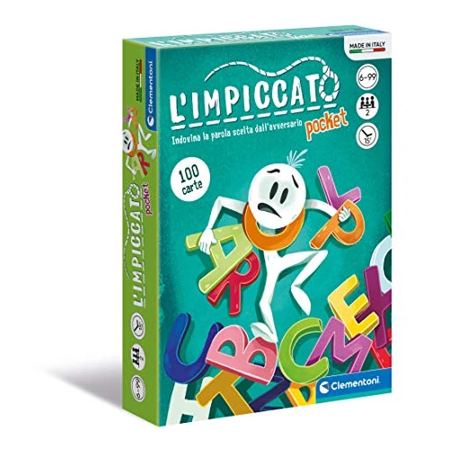 Limited-time offer: Clementoni - L'impiccato-Pocket-Mazzo, Children's Cards, Table, Board Game for the Whole Family, 2 Players, 6 Years+, Made in Italy, Multicoloured, 16297 from 51.00 GBP to 51.00 GBP (save 0%)