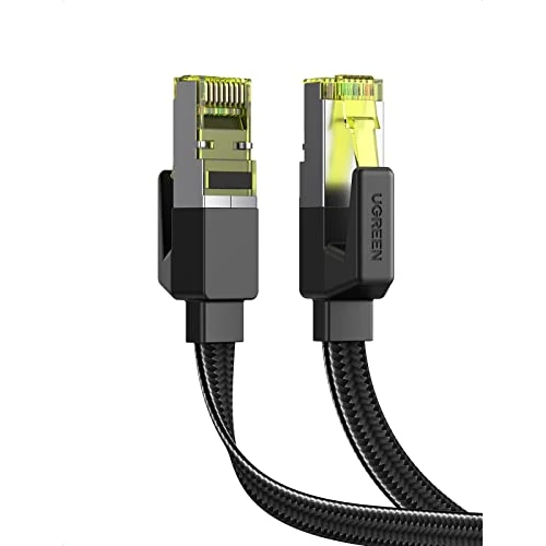 UGREEN Ethernet Cable Flat Cat 7 Network Cable Braided 10Gbps 600MHz POE LAN RJ45 Gigabit Internet FTP Compatible with Xbox One PS5 PS4 Sky Box Ethernet Adapter Switch Patch Panel Modem Router (20M)