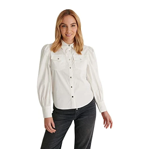 Offerta a tempo: NA-KD - Camicia a Maniche Lunghe da Donna Bianco 68 - 0.00% da 40.98 € a 40.98 €