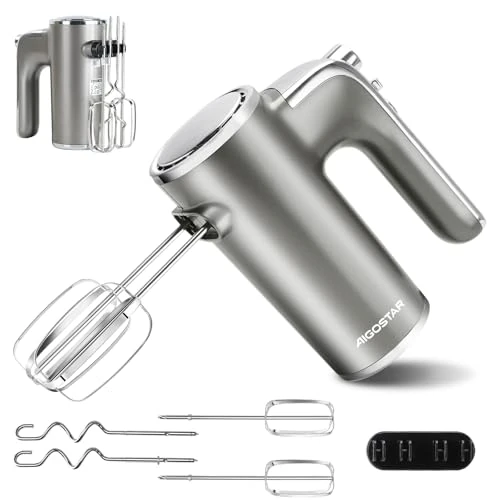 Oferta limitada: Aigostar Batidora de Varillas 400W 5 Velocidades más Función Turbo | Adela | Ideal Repostería: batidora 400W con soporte integrado, 2 varillas, 2 garfios y accesorios aptos para lavavajillas. de 29.99 € a 29.99 € (ahorro 0.00%)