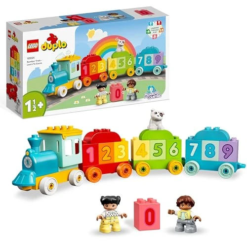 Lego Duplo Tren de los Números: Aprende a Contar - Juguete Educativo Infantil - Ladrillos de Colores con Números y 2 Figuras - Regalo para Niños y Niñas de 1+ Año 10954