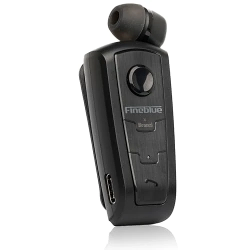 Tijdelijke aanbieding: Fineblue F910 Bluetooth-hoofdtelefoon voor smartphone met clip – intrekbare kabel in het oor – geïntegreerd trilalarm – microfoon met actieve ruisonderdrukking – exclusief van StoreBronzi (F910) van 14.46 € naar 14.46 € (0.00% korti