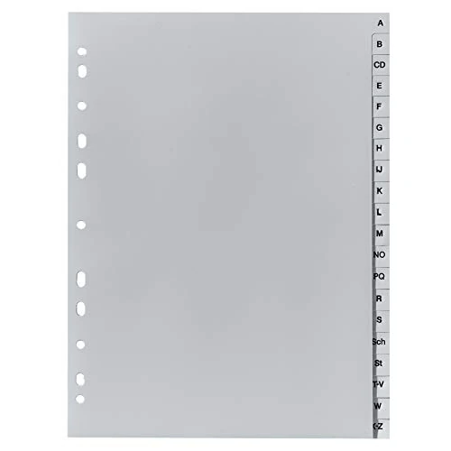Offre limitée : Exacompta - Réf 1720B - Intercalaires en polypropylène gris - 20 touches imprimées - alphabet allemand - adapté pour un classement de documents au format A4 - polypropylène recyclé de 4.89 EUR à 4.89 EUR (remise 0%)