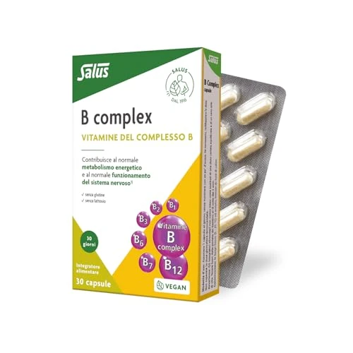 Salus B Complex - Integratore Alimentare con 8 Vitamine del gruppo B per combattere stanchezza fisica e mentale - 30 capsule