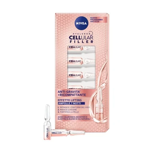 Offre limitée : NIVEA CELLULAR FILLER Anti Gravité + Récompactant Ampoules Effet Lifting Sérum visage x 7 x 8,40 ml, Sérum facial anti-rides en ampoules, Sérum visage Acide hyaluronique et élastique de 17.90 € à 17.90 € (0.00% de remise)
