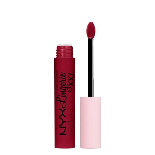 NYX Professional Makeup Rouge à Lèvres Liquide Mat Lip Lingerie XXL, Longue Tenue, Formule Vegan, Sans transfert, Teinte : Sizzlin (22)