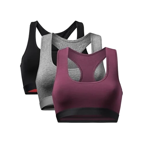 Offerta a tempo: DANISH ENDURANCE Reggiseno Donna in Cotone Biologico – Intimo Morbido e Traspirante, Reggiseni Comodi da 1 o 3 Pezzi, 3X Multicolore (1x Grigio Scuro, 1x Nero, 1x Rosso Vinaccia), L - 55% da 46.95 € a 20.95 €