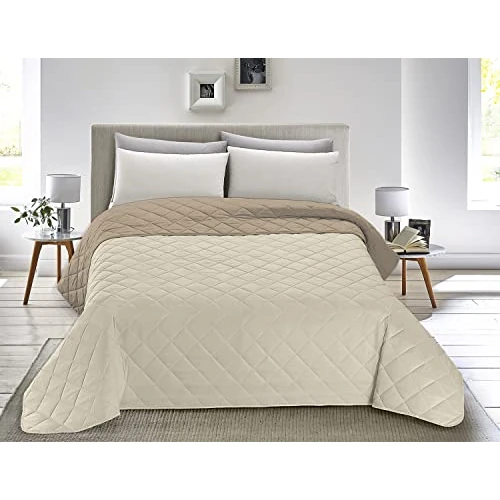 Offerta a tempo: Banzaii Trapuntino Matrimoniale 250x260 cm Autunnale, Panna/Sabbia - 0.00% da 39.99 € a 39.99 €