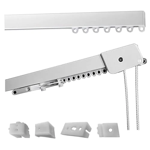 Oferta limitada: Riel de Cortina Techo Lineal, de Aluminio Blanco Personalizable, Completo con Accesorios de Montaje, Movimiento con Cordón, Barra de Cortinas Deslizante para Pared (100 cm Flujo de la cuerda) de 40.75 € a 40.75 € (ahorro 0.00%)