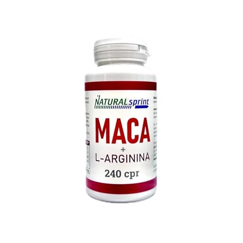 NATURALSPRINT® Potente Energizzante con Maca Peruviana, Arginina e Zinco. 240 Compresse Premium Ad Alta Titolazione per aumento delle prestazioni e della massa muscolare.Vegano e Prodotto in Italia