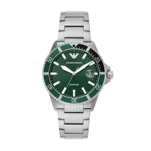 Zeitlich begrenztes Angebot: Emporio Armani Uhr für Herren, DreizeigerDatumswerk, 42mm Silbernes Edelstahlgehäuse mit Edelstahlarmband, AR11338 von 174.29 € auf 151.99 € (13% Rabatt)