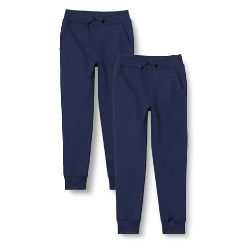 Amazon Essentials Pantalón Deportivo Jogger de Forro Polar Niño, Pack de 2, Azul Marino, 2 años