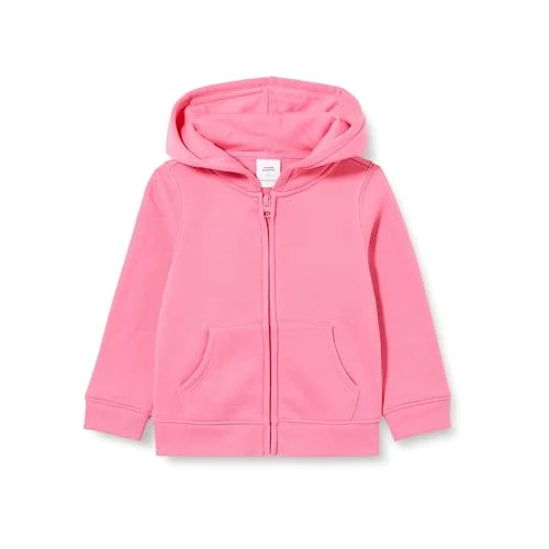 Amazon Essentials Sweatshirts à Capuche en Polaire avec Fermeture Éclair Fille, Rose Vif, 4 Ans