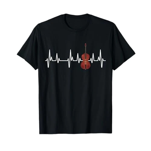 Offerta a tempo: Contrabbasso Battito Cardiaco | Musicista | Contrabbassista Maglietta - 15% da 19.49 € a 16.57 €