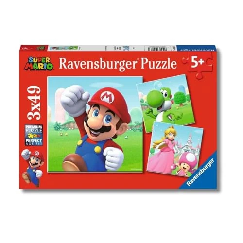 Offre limitée : Ravensburger - Puzzle Enfant - Puzzles 3x49 p - Super Mario - Dès 5 Ans - 05186 de 10.95 EUR à 7.99 EUR (remise 27%)