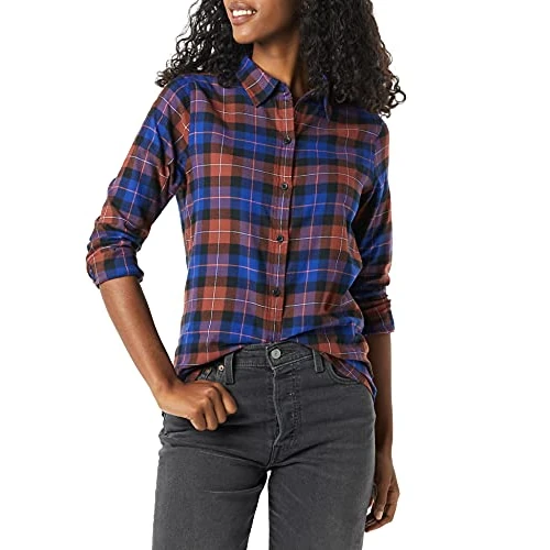 Tijdelijke aanbieding: Amazon Essentials dames Lichtgewicht geruite flanellen overhemd met klassieke pasvorm en lange mouwen van 23.99 EUR naar 23.99 EUR (korting 0%)