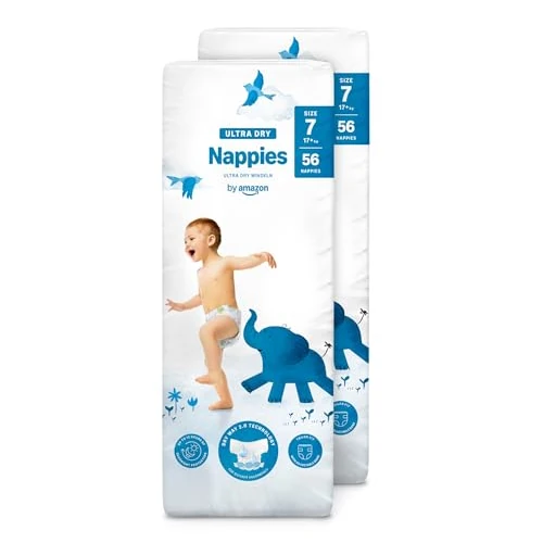 Offerta a tempo: by Amazon - 112 Ultra Dry Nappies - Taglia 7 (oltre 17kg) (Stesso Prodotto Commercializzato in Precedenza con il Marchio Mama Bear) - 29% da 36.34 € a 25.98 €
