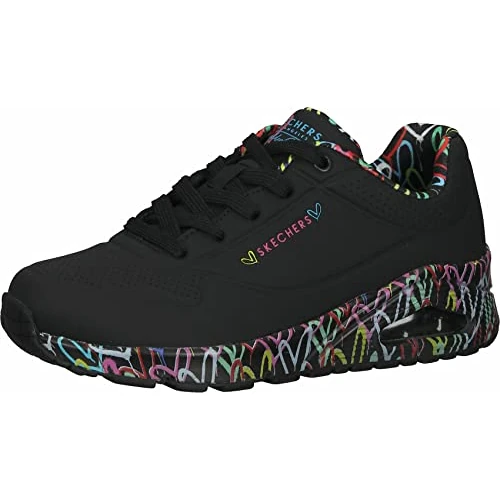 Skechers Uno liefdevolle liefde dames Sneaker, Zwart, 39 EU
