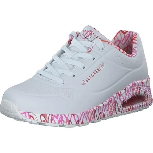 Offerta a tempo: Skechers Uno Loving Love, Scarpe da ginnastica Donna, Bianco White Multicolor, 36 EU - 30% da 99.95 € a 69.99 €