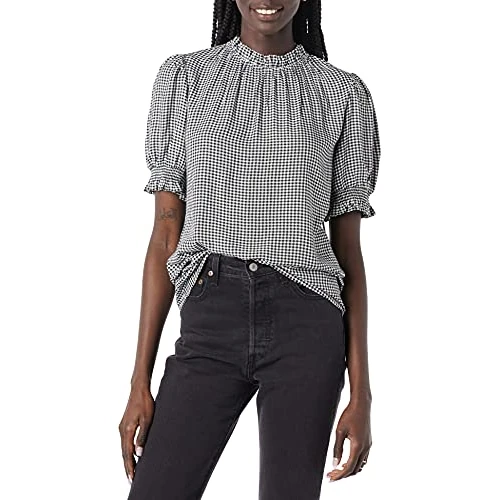 Tijdelijke aanbieding: Amazon Essentials dames Vloeibare Twill korte pofmouwen Smock Detail Shirt van 25.49 EUR naar 25.49 EUR (korting 0%)