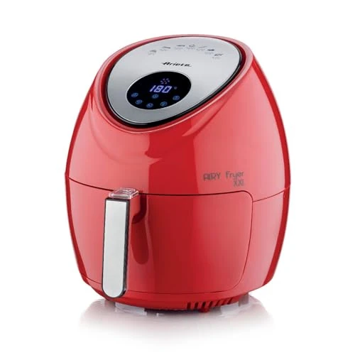Ariete Airy Fryer XXL 4618, Hot Air Fryer 7 Litres, 60 Minute Timer, LCD and Touchscreen with 7 Cooking Levels, Maximum Temperature 200 °C, Capacity 2.5 kg, 1800 W, Red