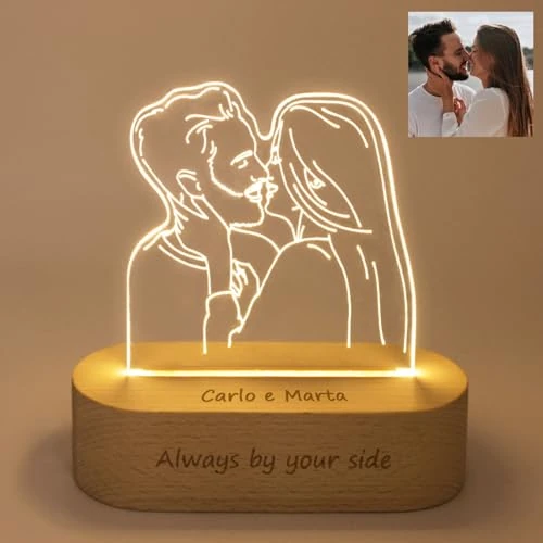 Oferta limitada: LAC Lampara Personalizada con Foto – Placa Acrílica Grabada con Base de Madera LED | Lampara Led Foto | Regalo Personalizado para Pareja, Mujer y Hombre de 39.99 EUR a 39.99 EUR (ahorro 0%)