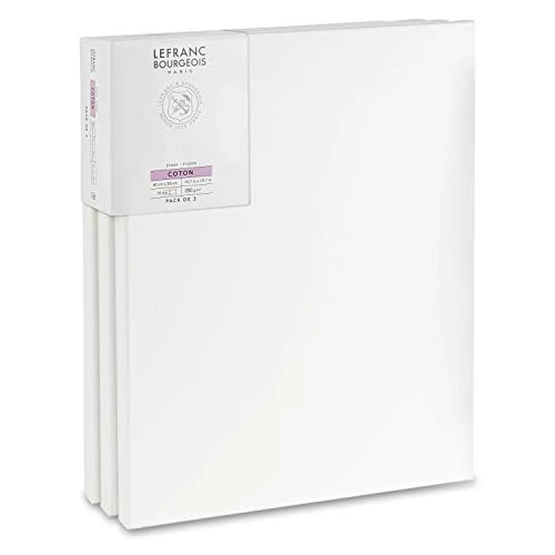 Limited offer: Lefranc Bourgeois Keilrahmen aus Fichtenholz Sturdy Stretcher Frame Made of Spruce Wood, White pre-Primed Canvas for Acrylic Oil Paints, 40 x 50 cm from 38.50 EUR to 29.99 EUR (save 22%)