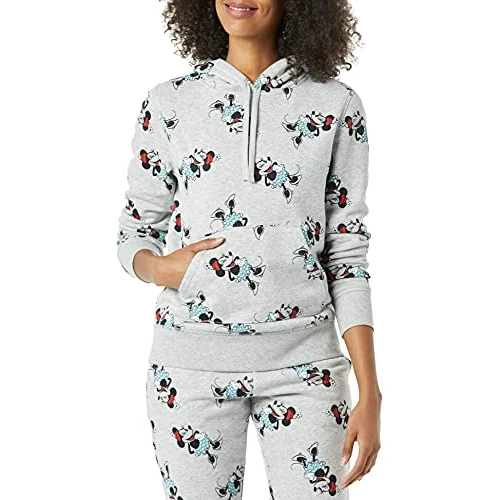Amazon Essentials Disney | Marvel | Star Wars | Princess Damen Fleece-Kapuzenpulli (in Übergröße erhältlich), Minnie-Symbole, S