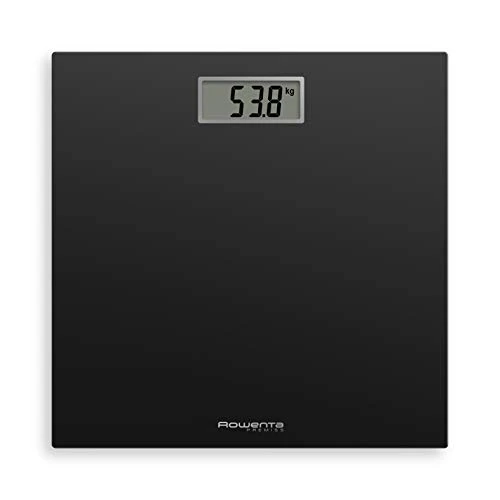 Rowenta BS1400 Premiss Digital Tempered Glass Personal Scale, 30x30cm, Max 150kg, Ultrathin, Precision Graduation Each 100g, Intelligent Functions, Wide Display, Battery Included