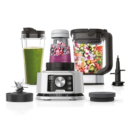 Begrenztes Angebot: Ninja Foodi Power Nutri Mixer Smoothie Maker 3-in-1, dicke Aufstriche & gefrorene Getränke, Automatikprogramme, 2,1L Krug, 700ml Becher & 400ml Schüssel mit Power-Rührer, 1200W, Silber CB350EU von 180.51 EUR auf 128.16 EUR (Rabatt 29%)