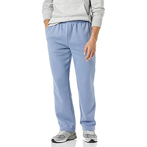 Amazon Essentials Pantaloni Sportivi in Pile con Fondo Aperto (Disponibili in Taglie Extra Forti) Uomo, Blu Ardesia, XXL
